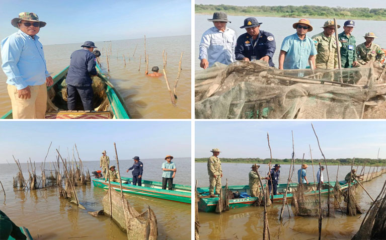 សង្កាត់​រដ្ឋបាល​ជលផល​សូទ្រនិគម​សហការ​ជាមួយ​កម្លាំង​ចម្រុះ ចុះ​ល្បាត និង​បង្ក្រាប​បទល្មើស​នេសាទ​ខុសច្បាប់ នៅ​ភូមិ​សាសន៍​ក្នុង​ដែន​នេសាទ​សហគមន៍​កំពង់​ឃ្លាំង​