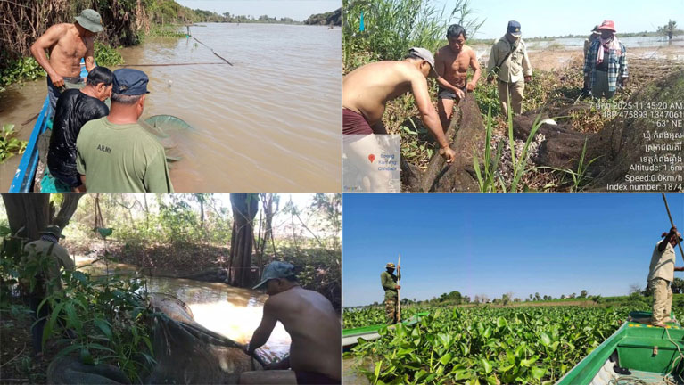 ខណ្ឌ​រដ្ឋបាល​ជលផល​កំពង់ឆ្នាំង​ចុះ​ល្បាត និង​បង្ក្រាប​បទល្មើស​នេសាទ នា​ថ្ងៃ​ទី​០៧ ខែ​មករា ឆ្នាំ​២០២៥