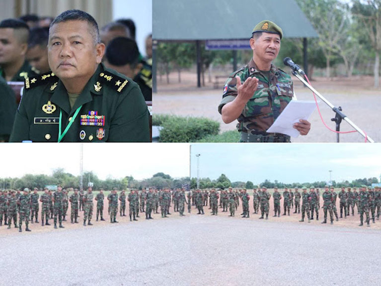 លោក ឧត្តមសេនីយ៍ត្រី សឹង្ហ ទុំ មេបញ្ជាការ កងពល​បាន​ចាត់តាំង លោក​វរសេនីយ៍ត្រី ង៉ា​ត ងួន នាយការិយាល័យ​សុខាភិបាល​ធ្វើការ​អប់រំ​ផ្សព្វផ្សាយ​ដល់​យោធិន អំពី​វិធានការ ការពារ​មេរោគ​ថ្មី HKU5-COV-2 ស្រដៀង​ទៅ​និង​មេរោគ​កូរ៉ូណា​វីរុស