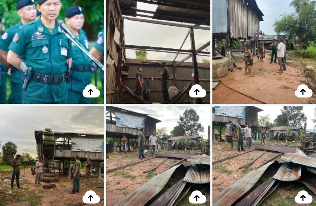 លោកឧត្តមសេនីយ៍ទោ សិទ្ធិ ឡោះ បញ្ជូនកម្លាំងនគរបាលស្រុកស្វាយចេក ចុះជួយជួសជុលផ្ទះជូនប្រជាពលរដ្ឋដែលរងគ្រោះដោយខ្យល់កន្ត្រាក់