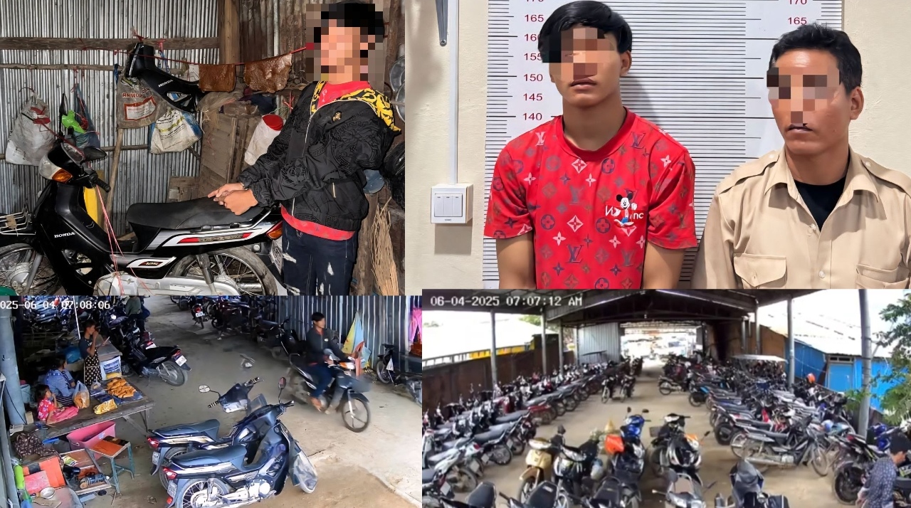 មុខសញ្ញា លួចម៉ូតូចំនួន ០២ នាក់ ត្រូវបានកម្លាំងសមត្ថកិច្ចនគរបាលស្រុកសំពៅលូន ស្រាវជ្រាវបង្រ្កាបបាន និងចាប់ខ្លួនយកមកអនុវត្តតាមនីតិវិធី