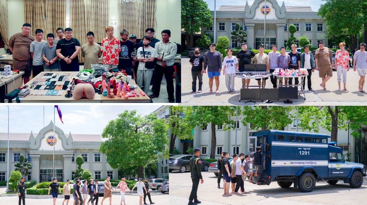 ទីតាំង ផលិត ចែកចាយ និងផ្សាយផ្ទាល់តាមវេបសាយនូវវីដេអូអាសអាភាស មួយកន្លែង ត្រូវបានអាវុធហត្ថភ្នំពេញបង្ក្រាបនិងឃាត់ខ្លួនមនុស្ស១២នាក់!