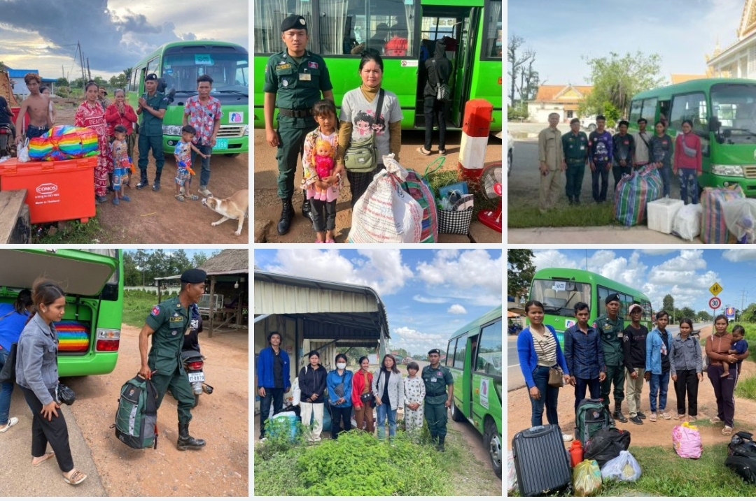 នៅថ្ងៃទី២ ខែកក្កដានេះ ពលរដ្ឋខ្មែរវិលត្រឡប់មកពីប្រទេសថៃចំនួន៩១នាក់ កម្លាំងនគរបាលបានជួយសម្របសម្រួលនិងប្រើប្រាស់រថយន្ត០៧គ្រឿង ដឹកជញ្ជូនពួកគាត់ទៅតាមបណ្តាខេត្ត ចេញផ្សាយថ្ងៃព្រហស្បតិ៍ ទី៣ ខែកក្កដា ឆ្នាំ២០២៥