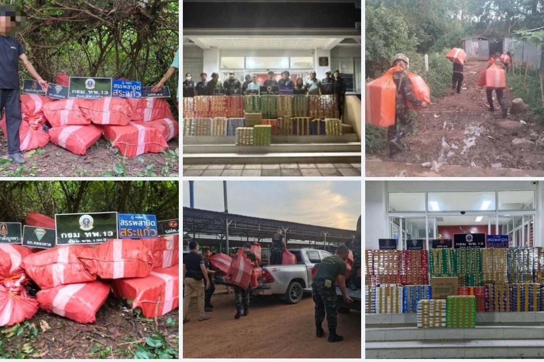 ទាហានថៃឃាត់ខ្លួនខ្មែរពីរនាក់ ដែលនាំបារីគេចពន្ធចូលដីថៃជាង ១.៥០០០ កញ្ចប់ ប្រទេសថៃ,ស្រុកខ្លងហាត  