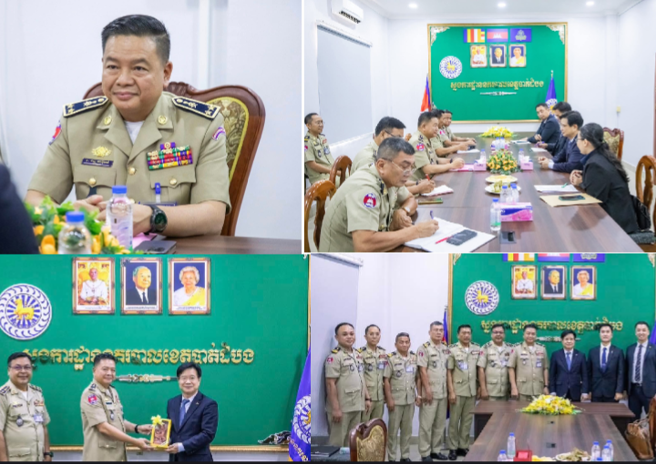 ស្នងការនគរបាលខេត្តបាត់ដំបង ទទួលបដិសណ្ឋារកិច្ច ឯកឧត្តម គីម ឆាងយ៉ុង ឯកអគ្គរដ្ឋទូតសាធារណរដ្ឋកូរ៉េ ប្រចាំកម្ពុជា