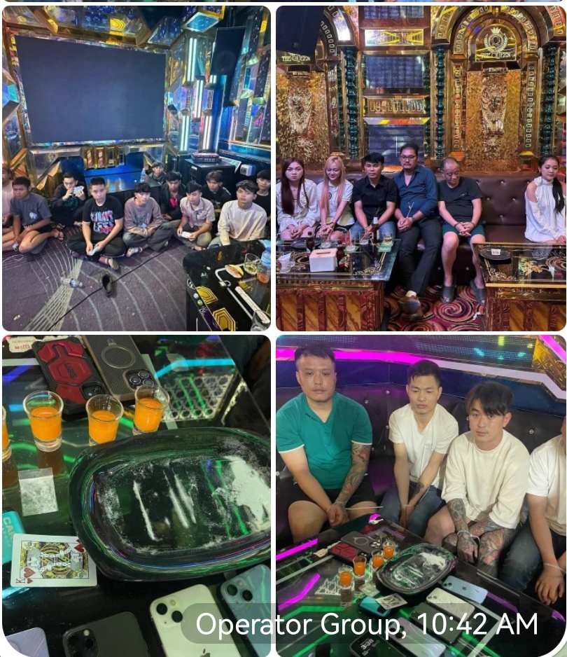 កម្លាំងនគរបាលមន្ទីរប្រឆាំងបទល្មើសគ្រឿងញៀនបង្ក្រាបខារ៉ាអូខេឈ្មោះ «ដឹឃ្វីន» ក្រុងប៉ោយប៉ែតឃាត់មនុស្សជិត៦០នាក់ក្នុងនោះជនជាតិចិន៦នាក់ប្រើប្រាស់សារធាតុញៀន