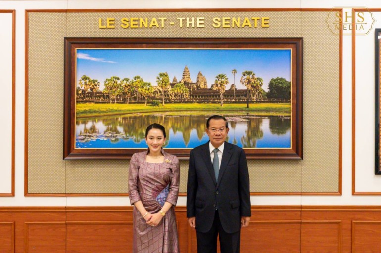 សម្ដេច​តេជោ ហ៊ុន សែន ស្វាគមន៍​លោក​ជំទាវ Paetongtarn Shinawatra នាយករដ្ឋមន្ត្រី​នៃ​ព្រះរាជាណាចក្រ​ថៃ អញ្ជើញ​ជួប​សម្តែង​ការគួរសម​