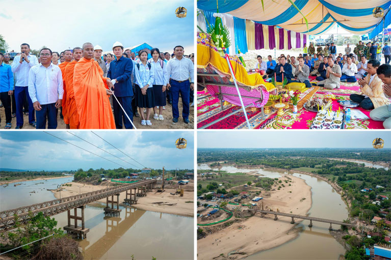 គម្រោង​ស្ពានបេតុង ឆ្លងកាត់​ស្ទឹង​ពោធិ៍សាត់ ក្នុងស្រុក​ភ្នំក្រវាញ ជា​អំណោយ​ដ៏​ថ្លៃថ្លា របស់​សម្តេច​បវរ​ធិបតី ហ៊ុន ម៉ា​ណែ​ត ត្រូវបាន​បើក​ការដ្ឋាន​សាងសង់