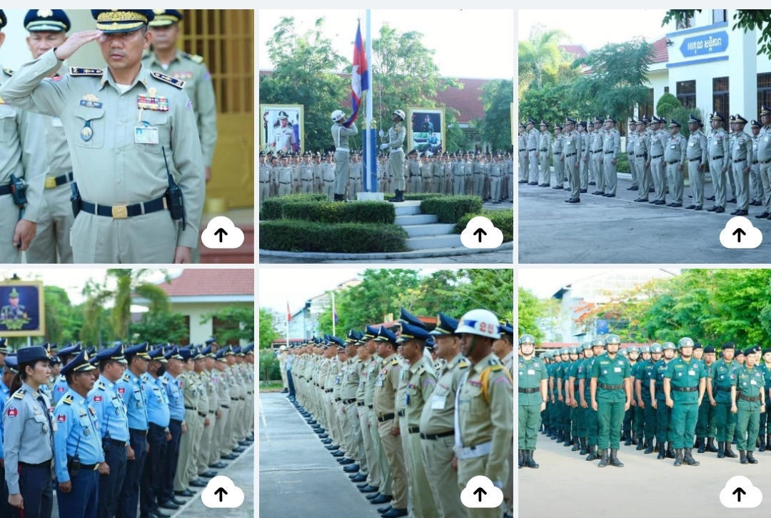 លោកឧត្តមសេនីយ៍ទោ សិទ្ធិ ឡោះ ដឹកនាំកម្លាំងនគរបាលខេត្តគោរពទង់ជាតិ ព្រឹកថ្ងៃចន្